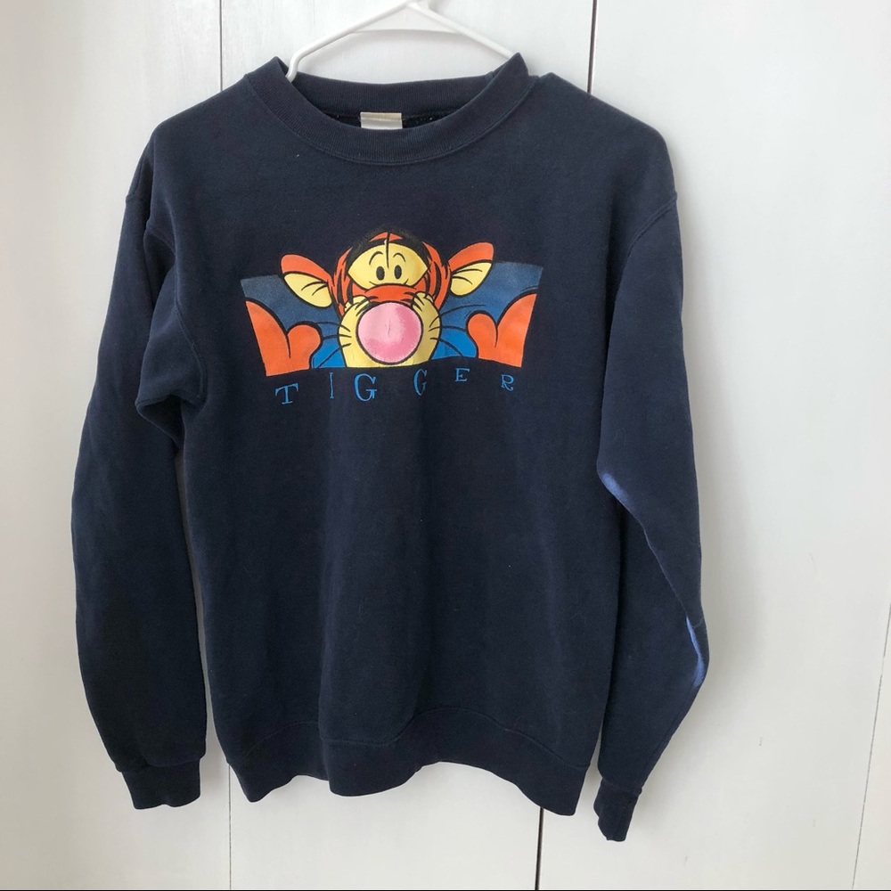 Vintage The Disney Catalog unisex Tigger long sleeve crew neck blue sweatshirt